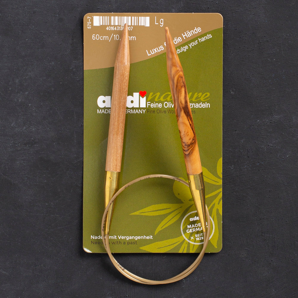 Addi Olive Wood 10mm 60cm Circular Knitting Needles - 575-7