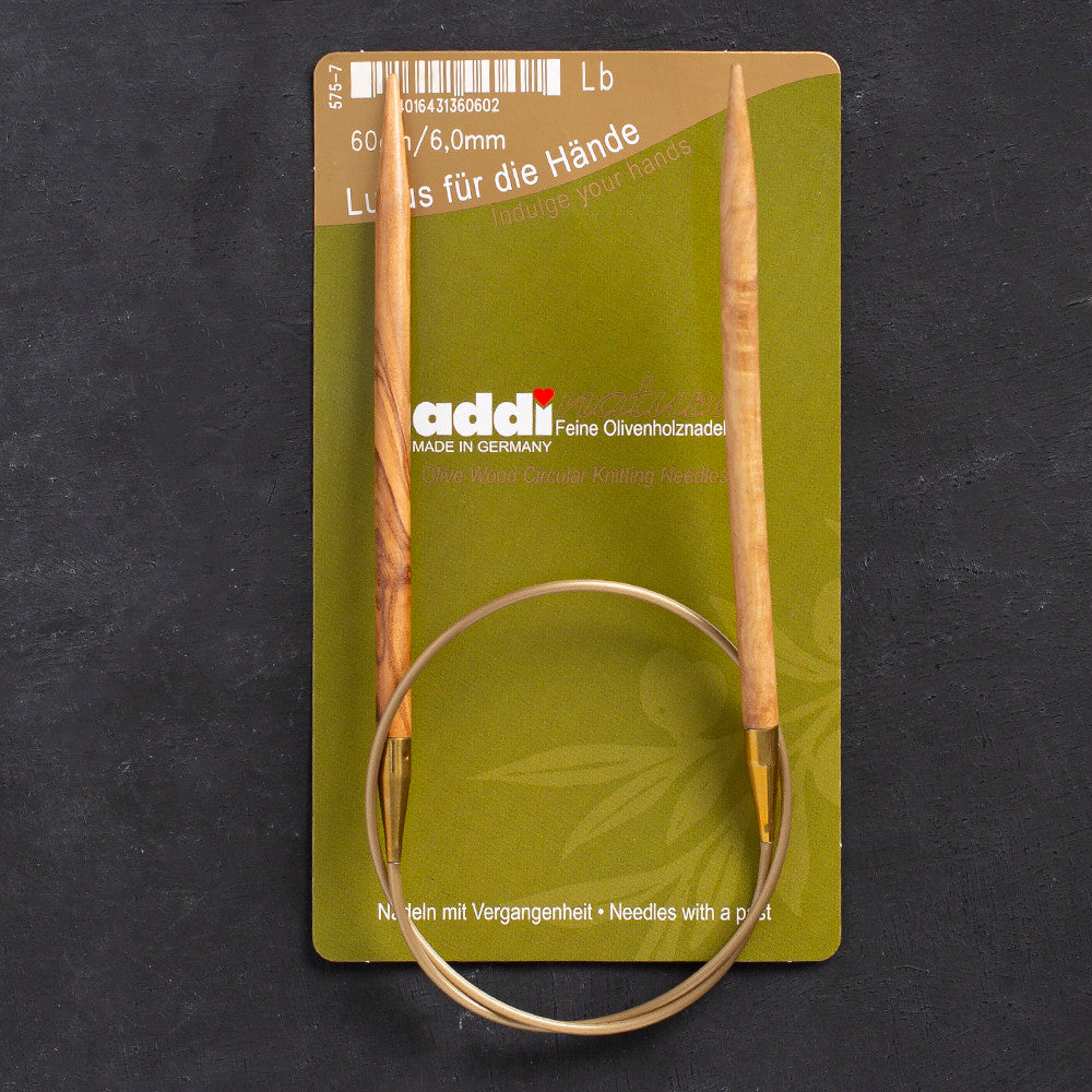 Addi Olive Wood 6mm 60cm Circular Knitting Needles - 575-7
