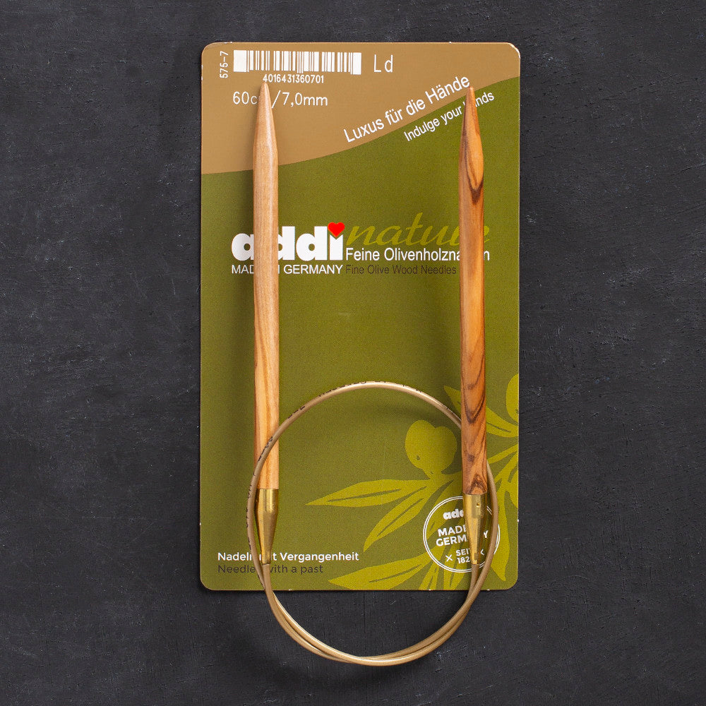 Addi Olive Wood 7mm 60cm Circular Knitting Needles - 575-7
