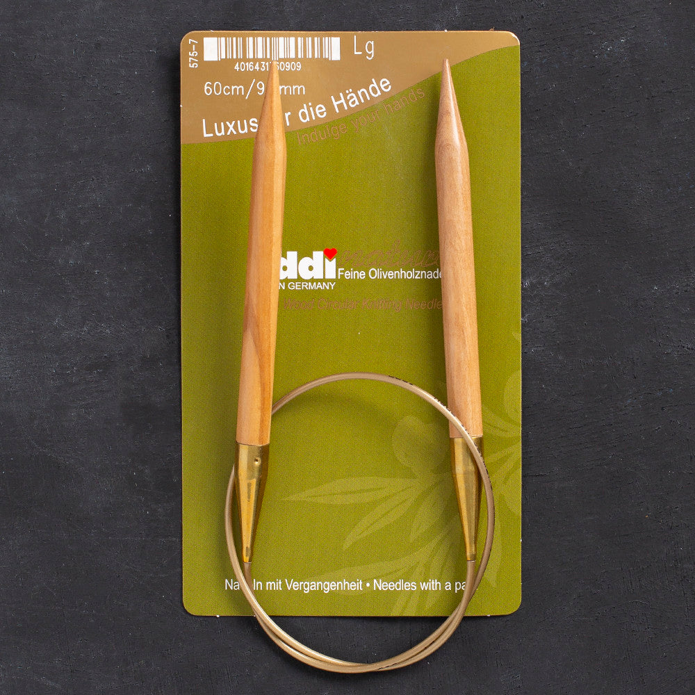 Addi Olive Wood 9mm 60cm Circular Knitting Needles - 575-7
