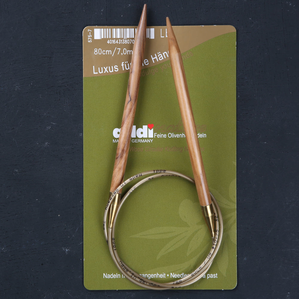 Addi Olive Wood 7mm 80cm Circular Knitting Needles - 575-7