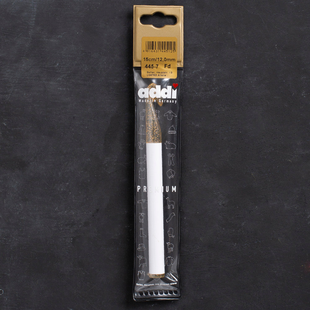 Addi Champagne 12mm 15cm Plastic Crochet Hook - 445-7