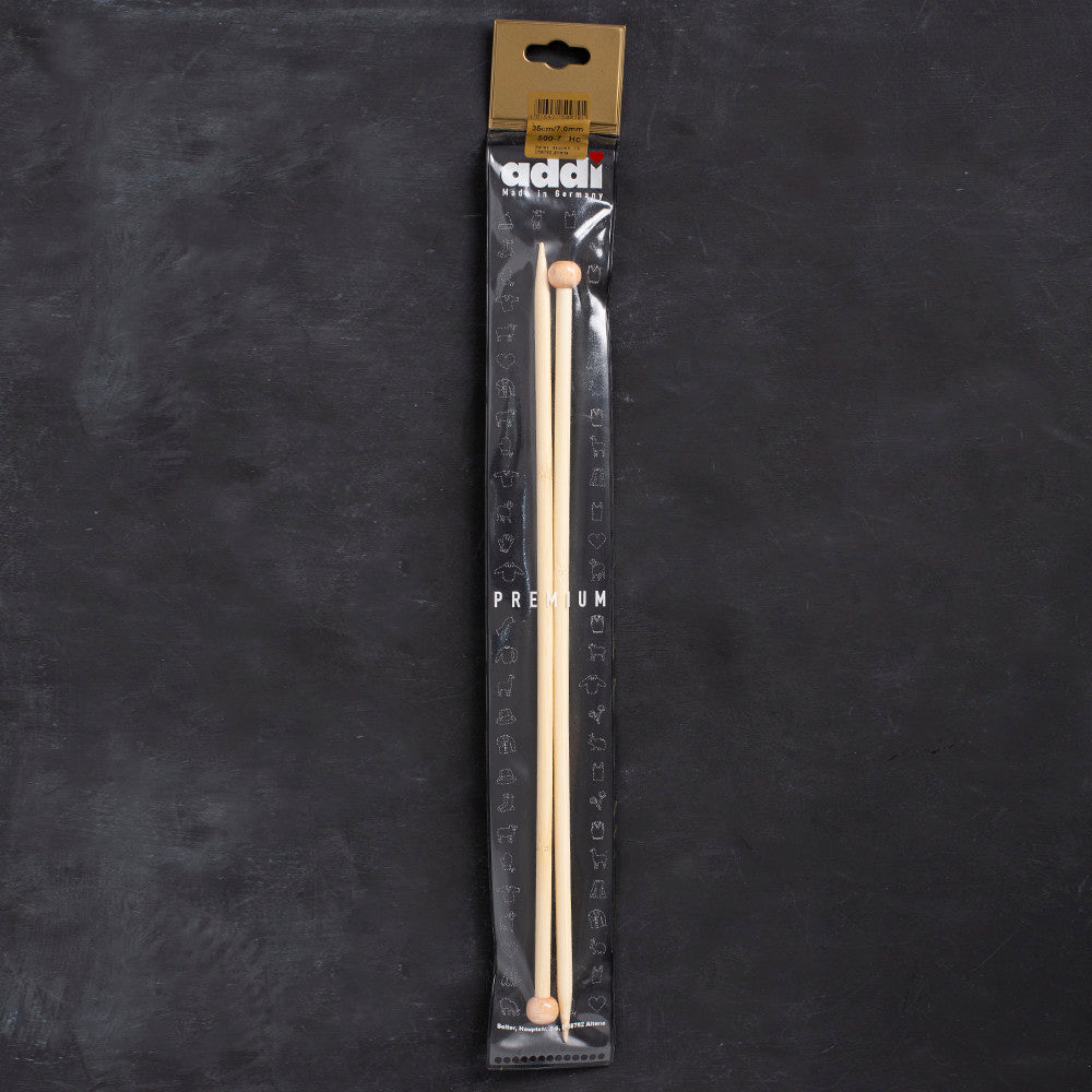 Addi 7mm 35cm Bamboo Jacket Knitting Needles - 500-7/35/7