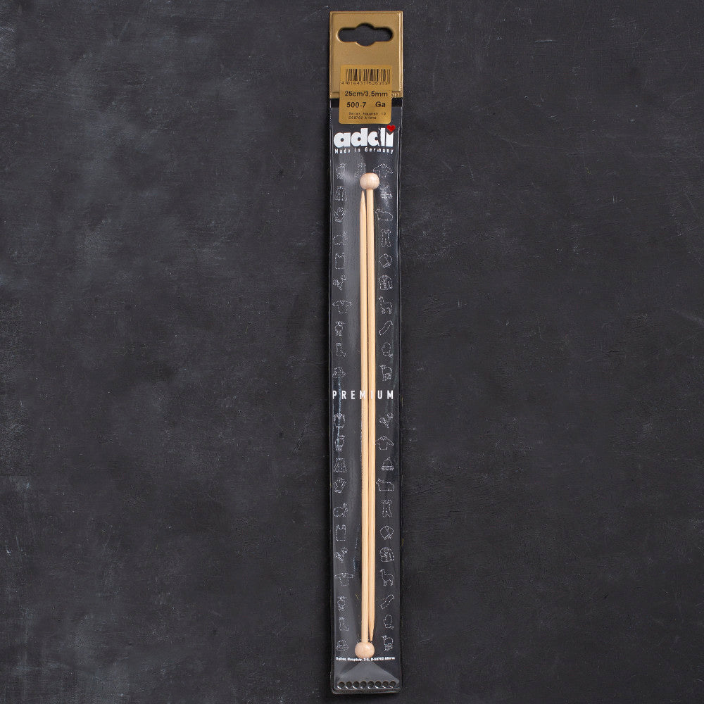 Addi 3.5mm 25cm Bamboo Jacket Knitting Needles - 500-7/25/3.5
