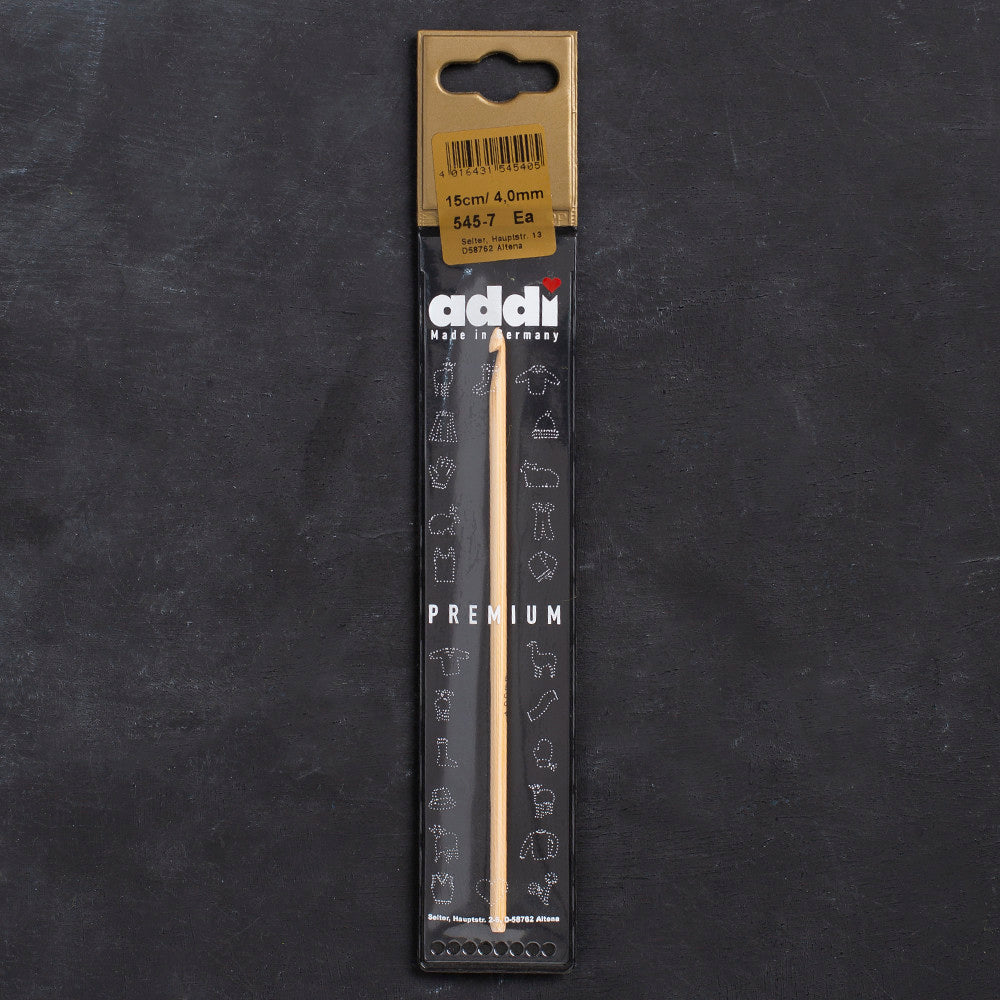 Addi 4mm 15cm Bamboo Crochet Hook - 545-7