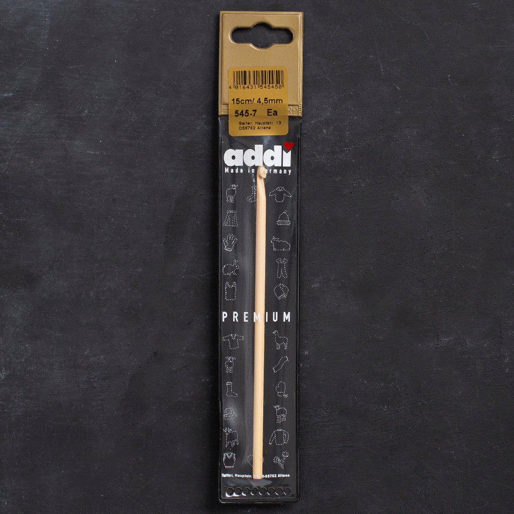 Addi 4.5mm 15cm Bamboo Crochet Hook - 545-7