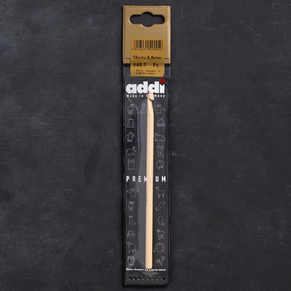 Addi 5.5mm 15cm Bamboo Crochet Hook - 545-7