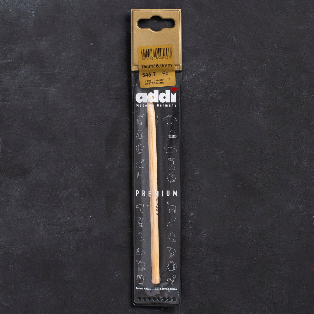 Addi 6mm 15cm Bamboo Crochet Hook - 545-7
