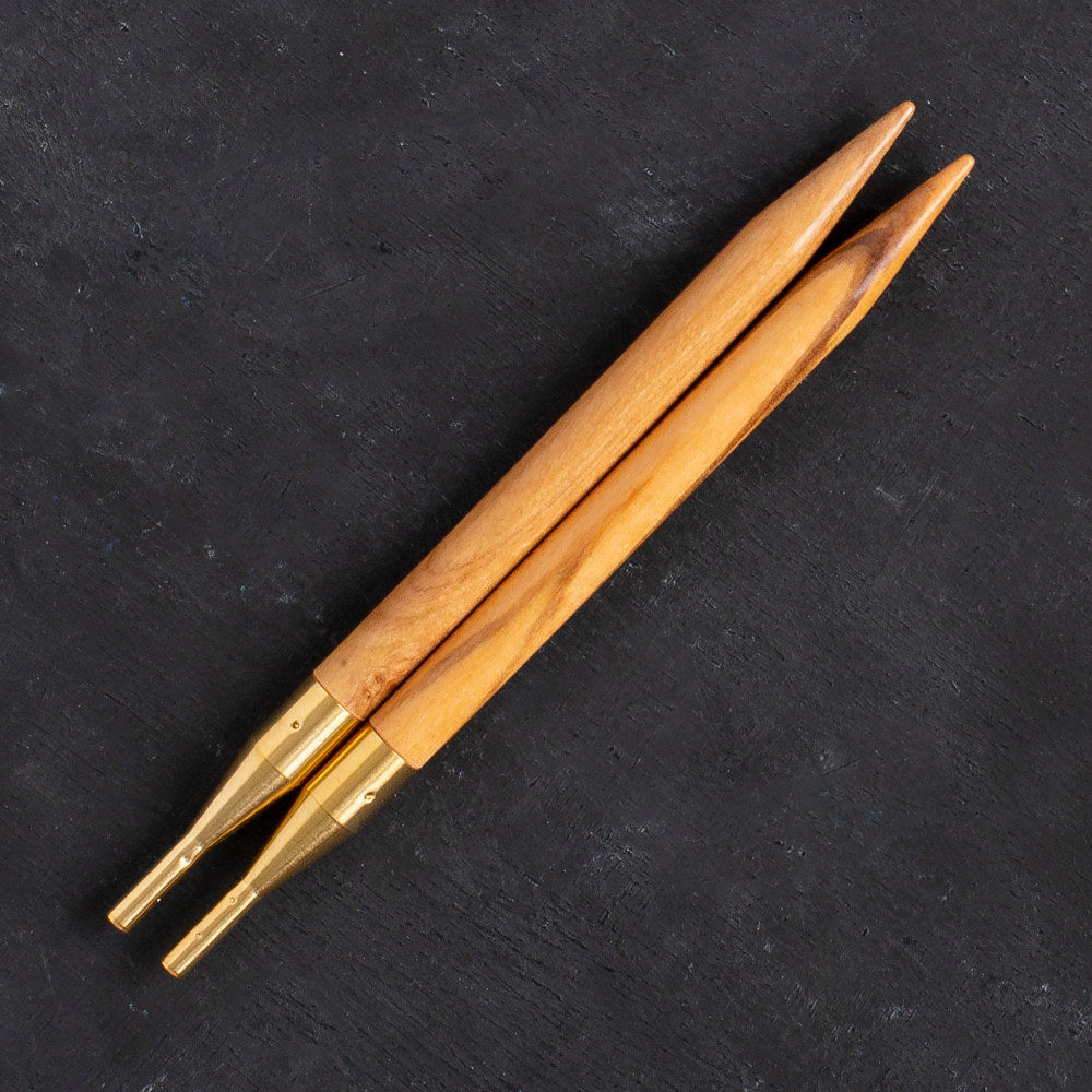 Addi Nature Olive Wood Click 8mm 13cm Needle Tips - 576-2