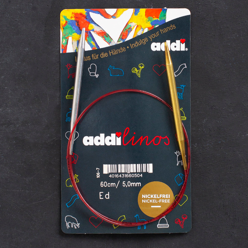 Addi Addilinos 5mm 60cm Short Tips Circular Knitting Needles - 106-7