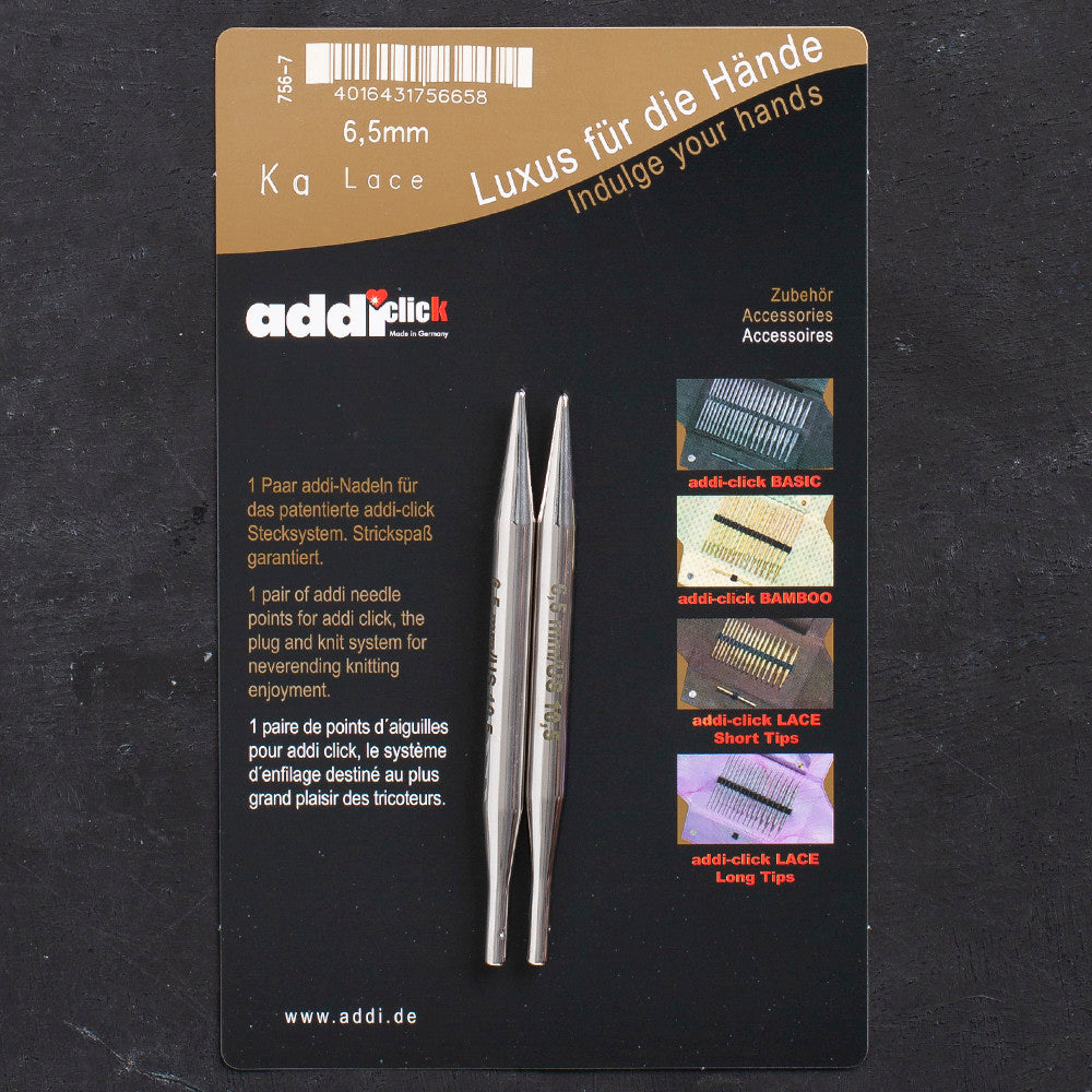 Addi Click Lace Short 6.50 mm Knitting Needle Tips - 756-7
