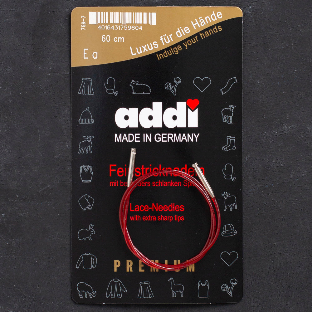 Addi Click 60 cm Individually Knitting Cord for Lace Tips - 759-2/60