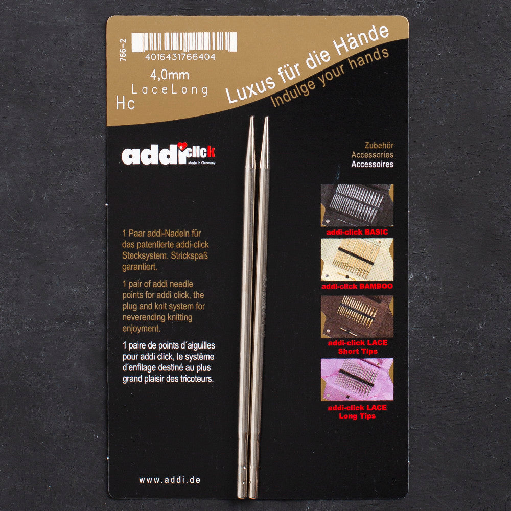 Addi Click 4 mm Lace Knitting Needle Tips - 766-7/4