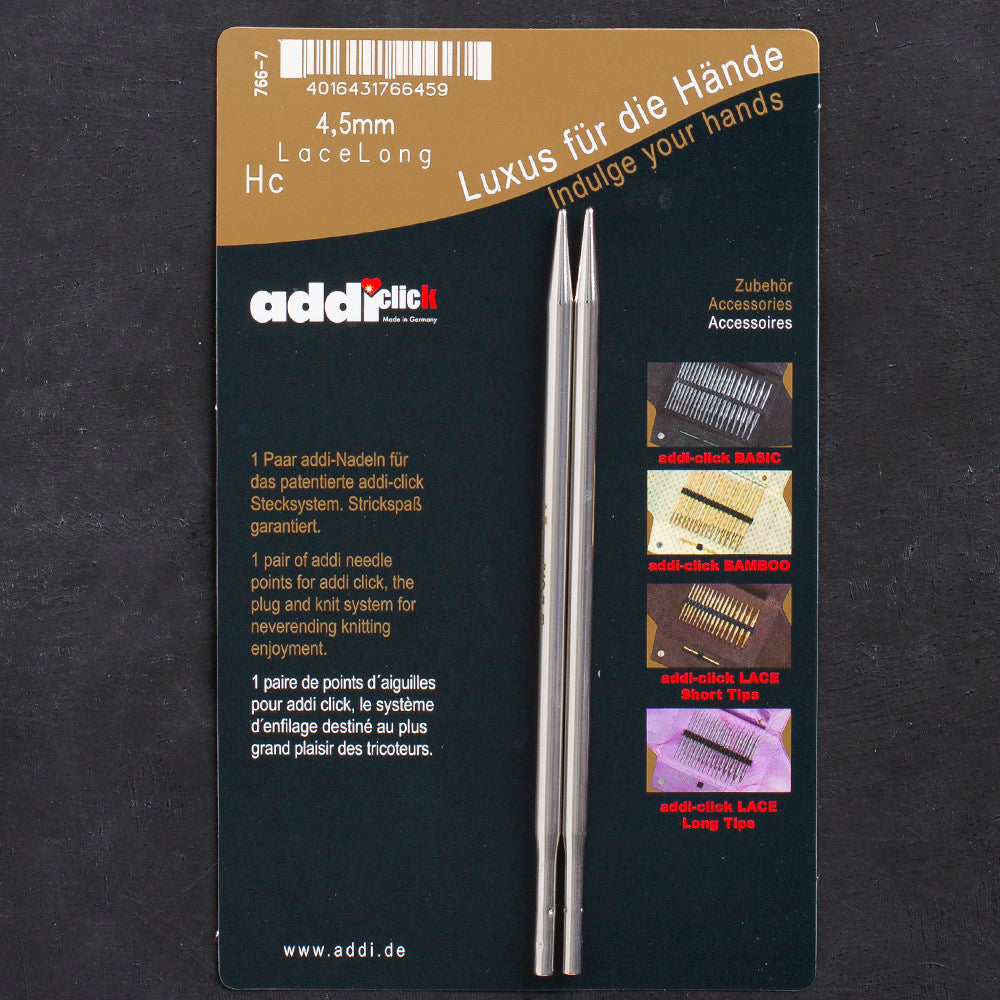 Addi Click 4,5 mm Lace Knitting Needle Tips - 766-7/4.5