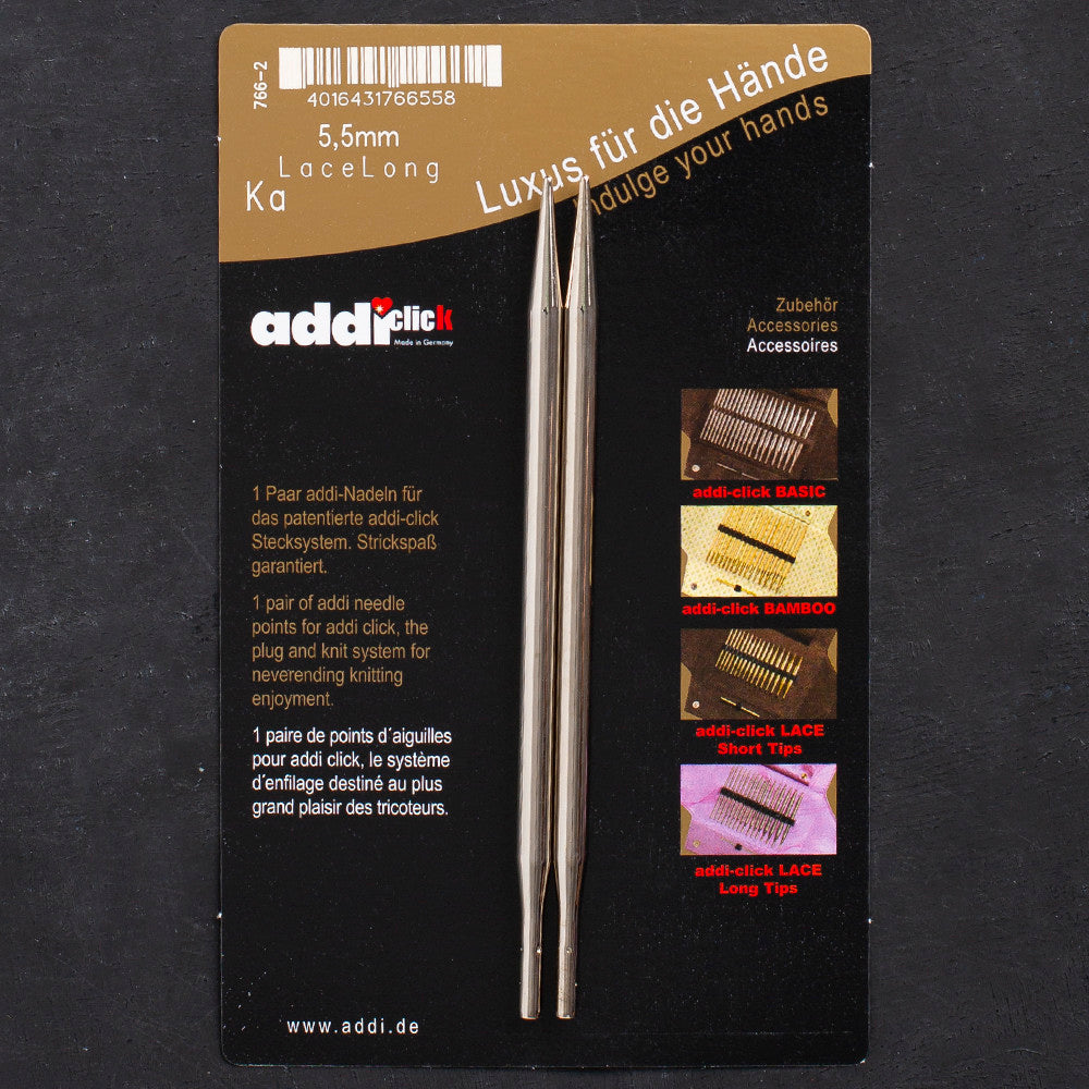 Addi Click 5,5 mm Lace Knitting Needle Tips - 766-7/5.5