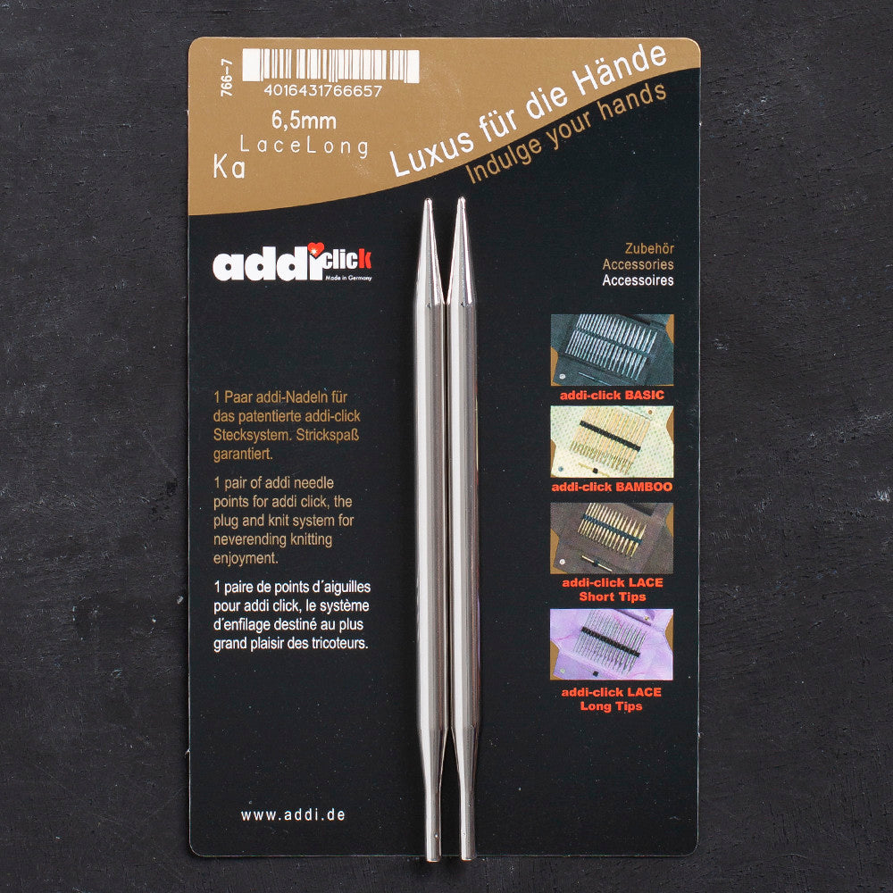Addi Click Lace Long 6.50 mm Knitting Needle Tips - 766-7