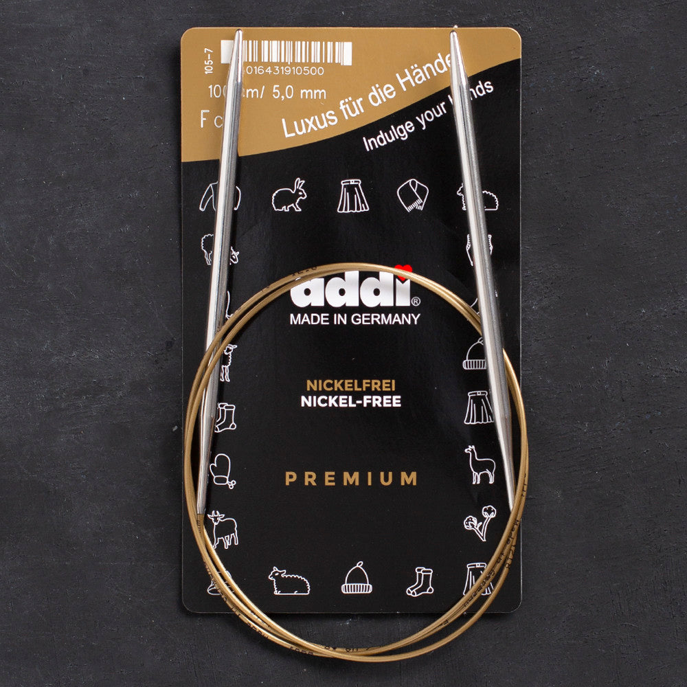 Addi 5mm 100cm Circular Knitting Needles - 105-7
