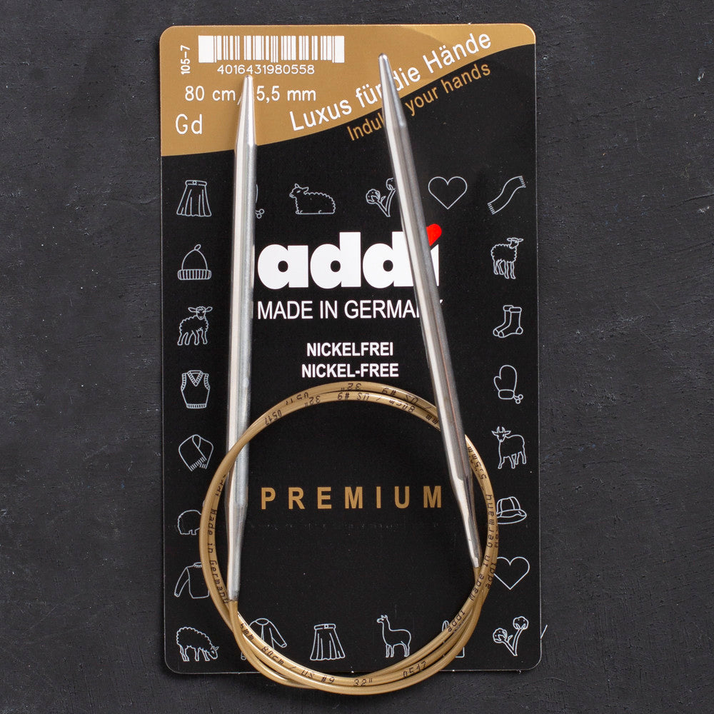 Addi 5.5mm 80cm Circular Knitting Needles - 105-7
