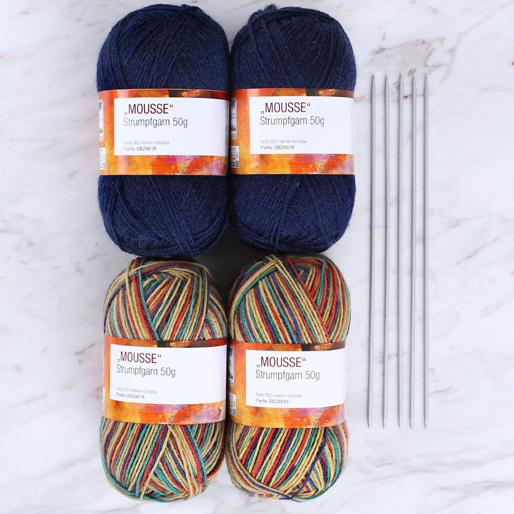 Createlli 4 Skeins Socks Yarn, Variegated - 002