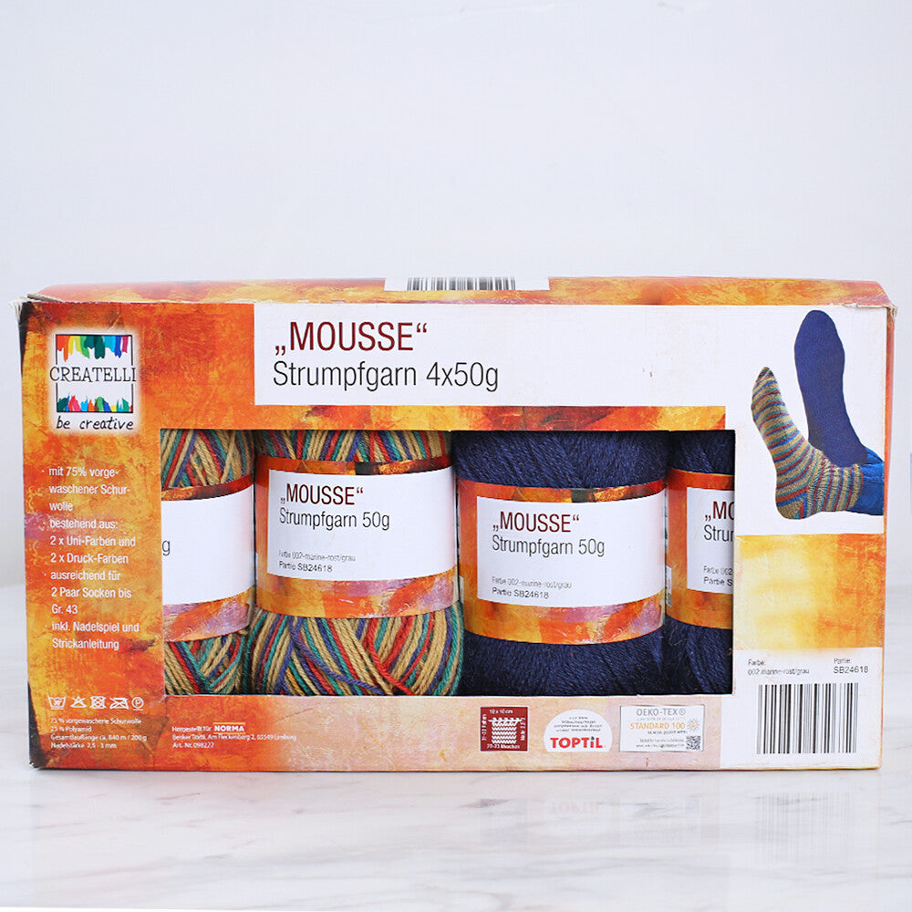 Createlli 4 Skeins Socks Yarn, Variegated - 002