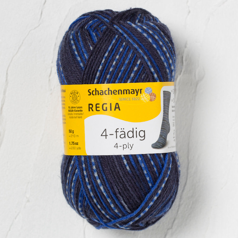Schachenmayr Regia 4-Ply 50gr Color Sock Yarn, Multi Blue - 9801281-02265