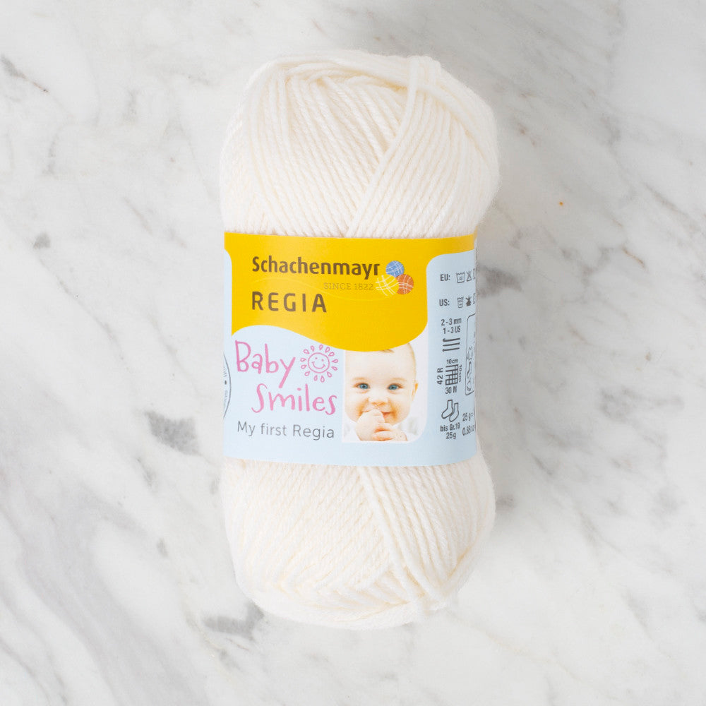 Schachenmayr Baby Smiles My First Regia 25 gr Knitting Yarn, Ecru - 9801296 - 01002