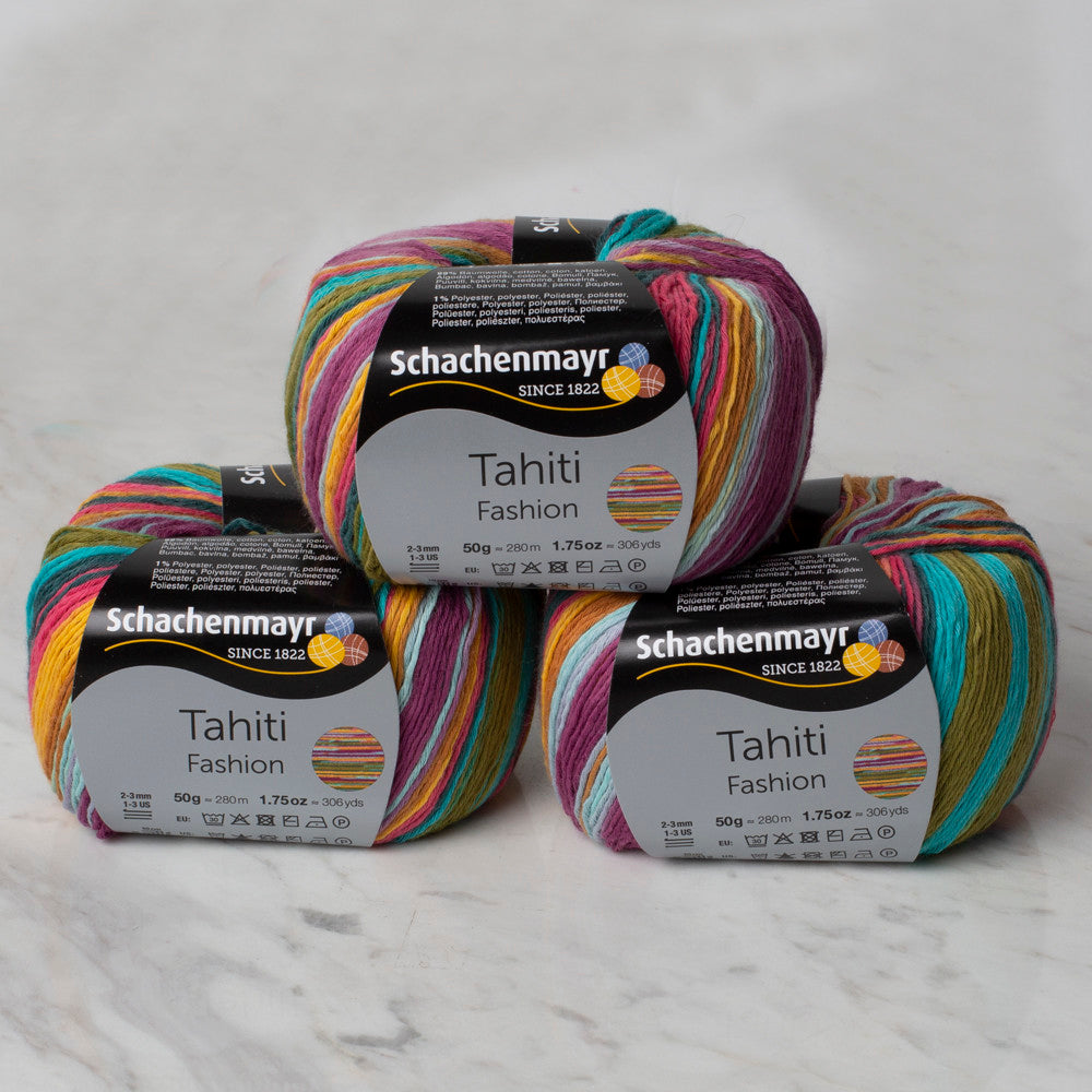 Schachenmayr Fashion Tahiti 50 gr Knitting Yarn, Variegated - 9811776 - 07642