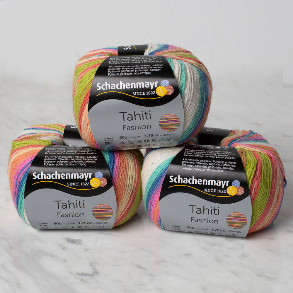 Schachenmayr Fashion Tahiti 50 gr Knitting Yarn, Variegated - 9811776 - 07624