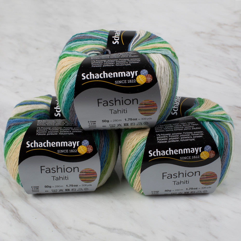 Schachenmayr Fashion Tahiti 50 gr Knitting Yarn, Variegated - 9811776 - 07616