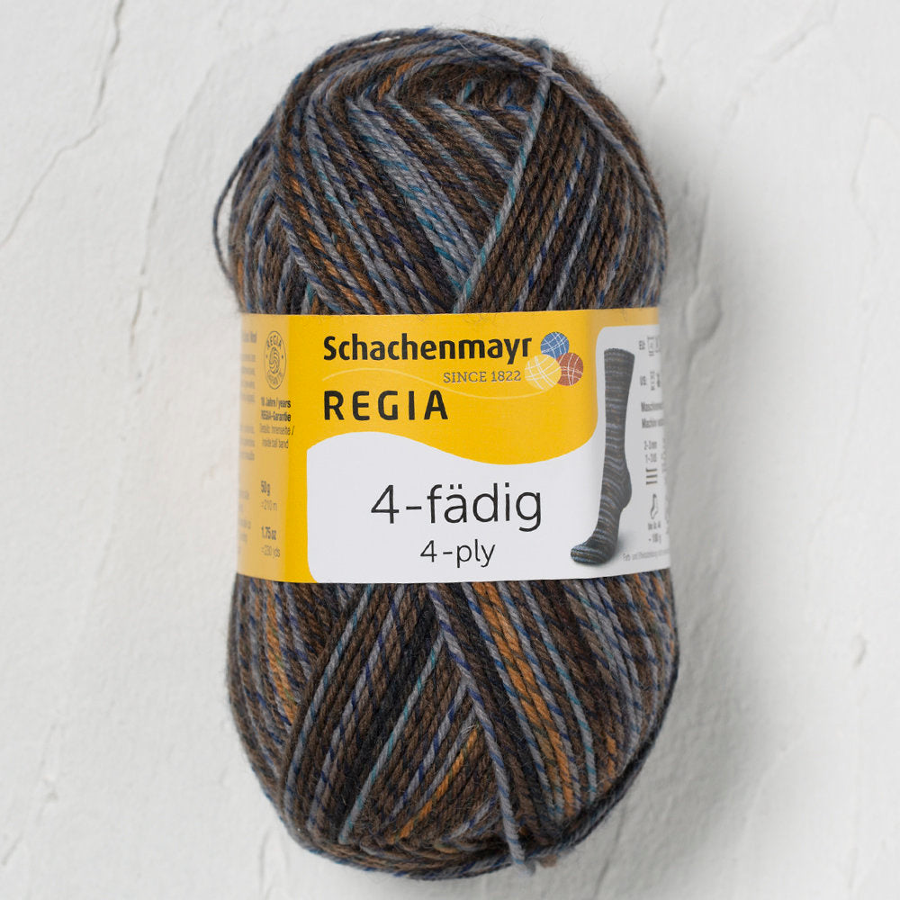 Schachenmayr Regia 4-Ply 50gr Color Sock Yarn, Multi Brown - 9801281-03733