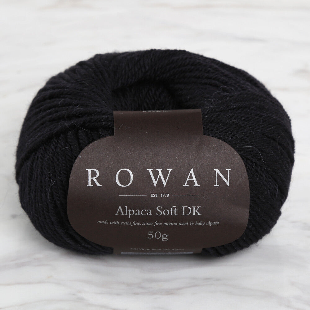 Rowan Alpaca Soft DK Yarn, Black - 00216