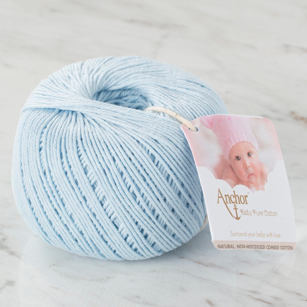 Anchor Baby Pure Cotton 4ply Yarn, Baby Blue - 00128