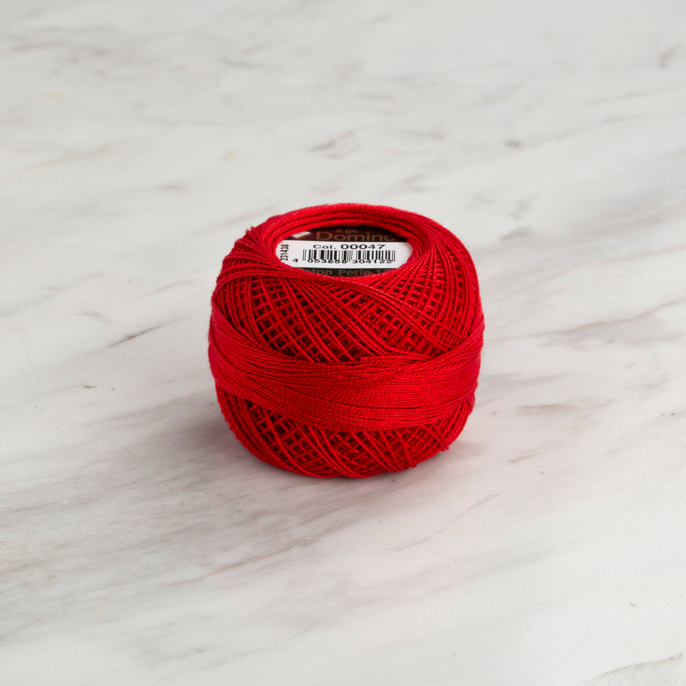 Domino Cotton Perle Size 12 Embroidery Thread (5 g), Red - 4590012-00047