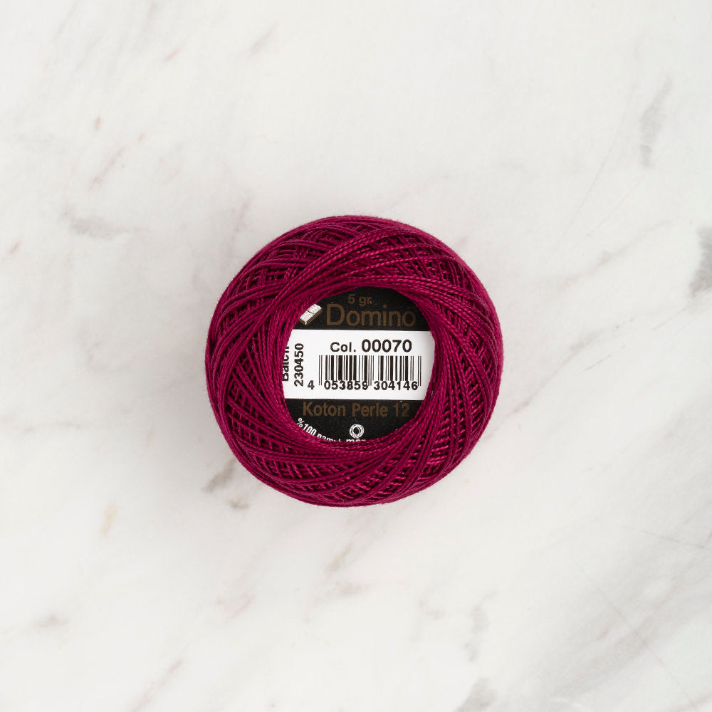 Domino Cotton Perle Size 12 Embroidery Thread (5 g), Plum - 4590012-00070