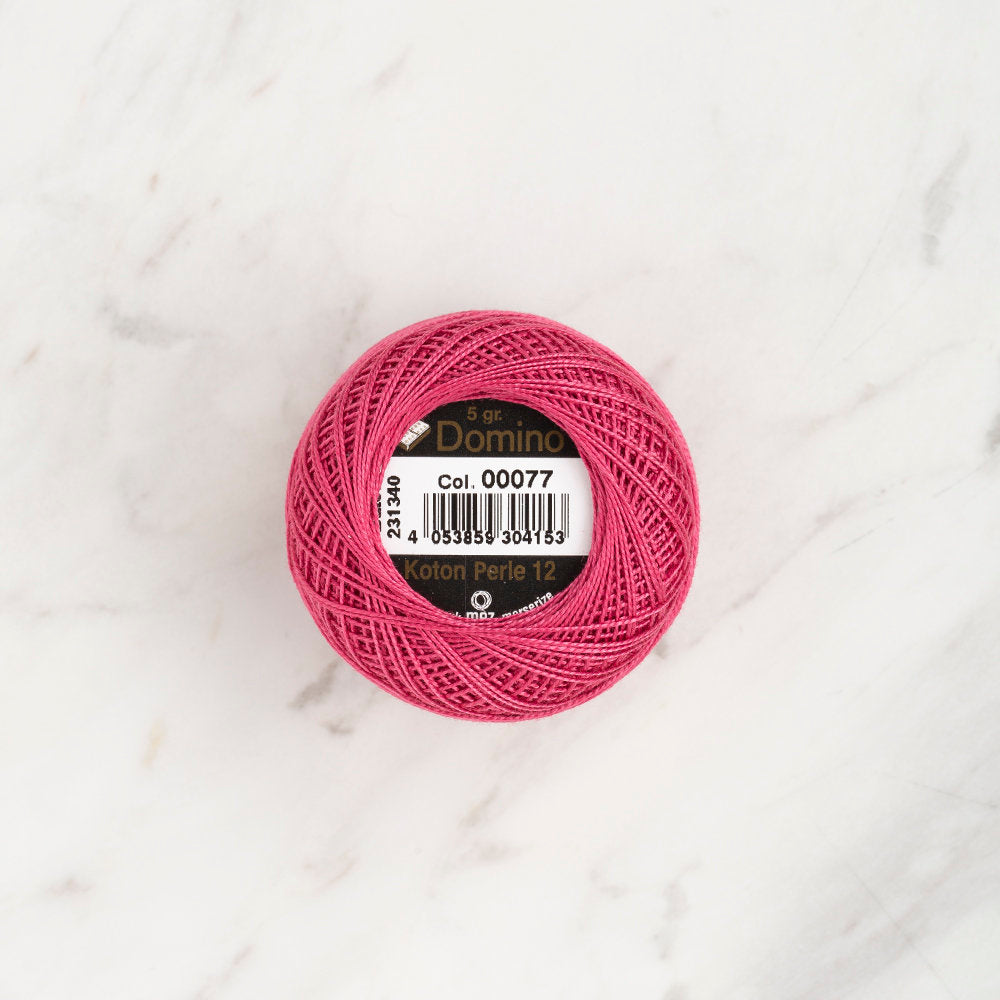 Domino Cotton Perle Size 12 Embroidery Thread (5 g), Pink - 4590012-00077