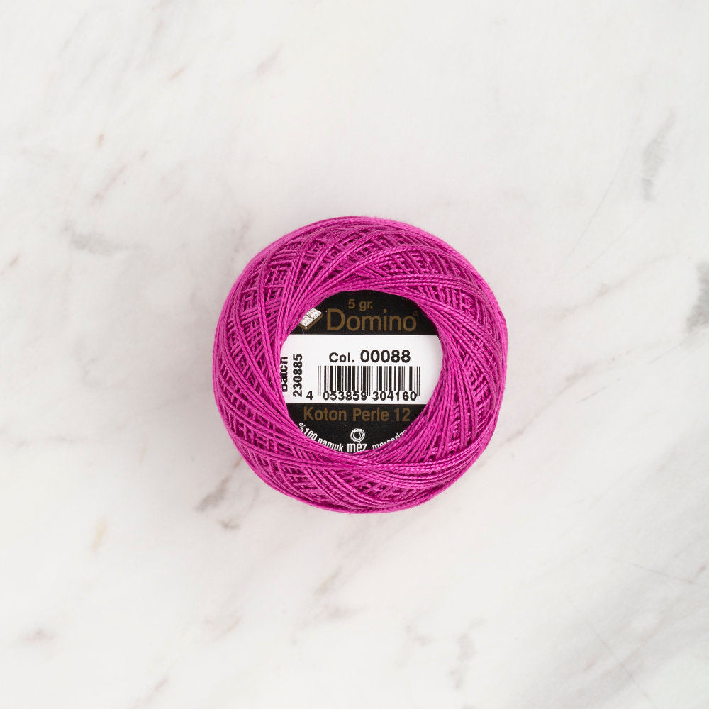 Domino Cotton Perle Size 12 Embroidery Thread (5 g),Pink - 4590012-00088
