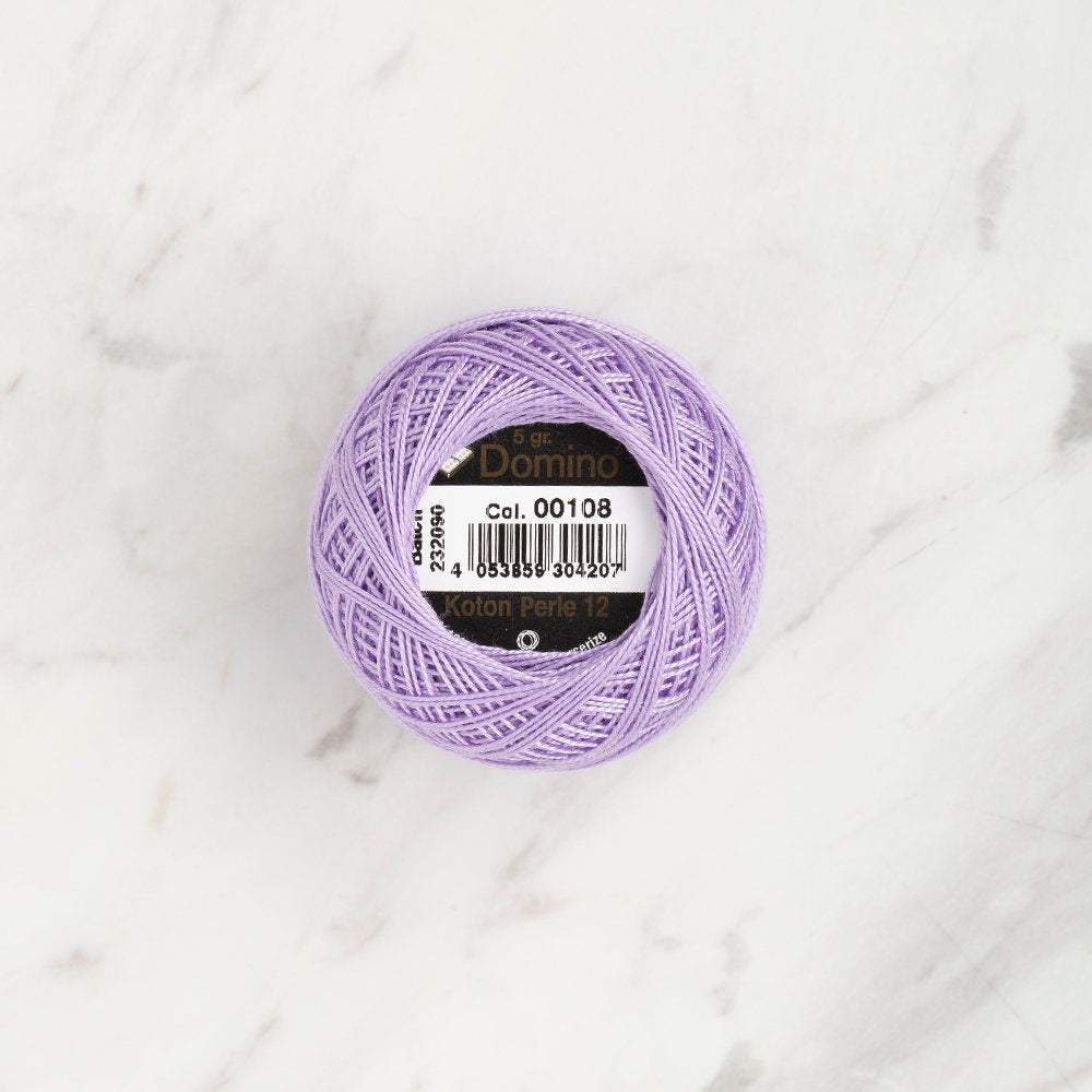 Domino Cotton Perle Size 12 Embroidery Thread (5 g), Lilac - 4590012-00108