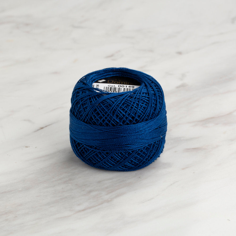 Domino Cotton Perle Size 12 Embroidery Thread (5 g), Dark Blue - 4590012-00149