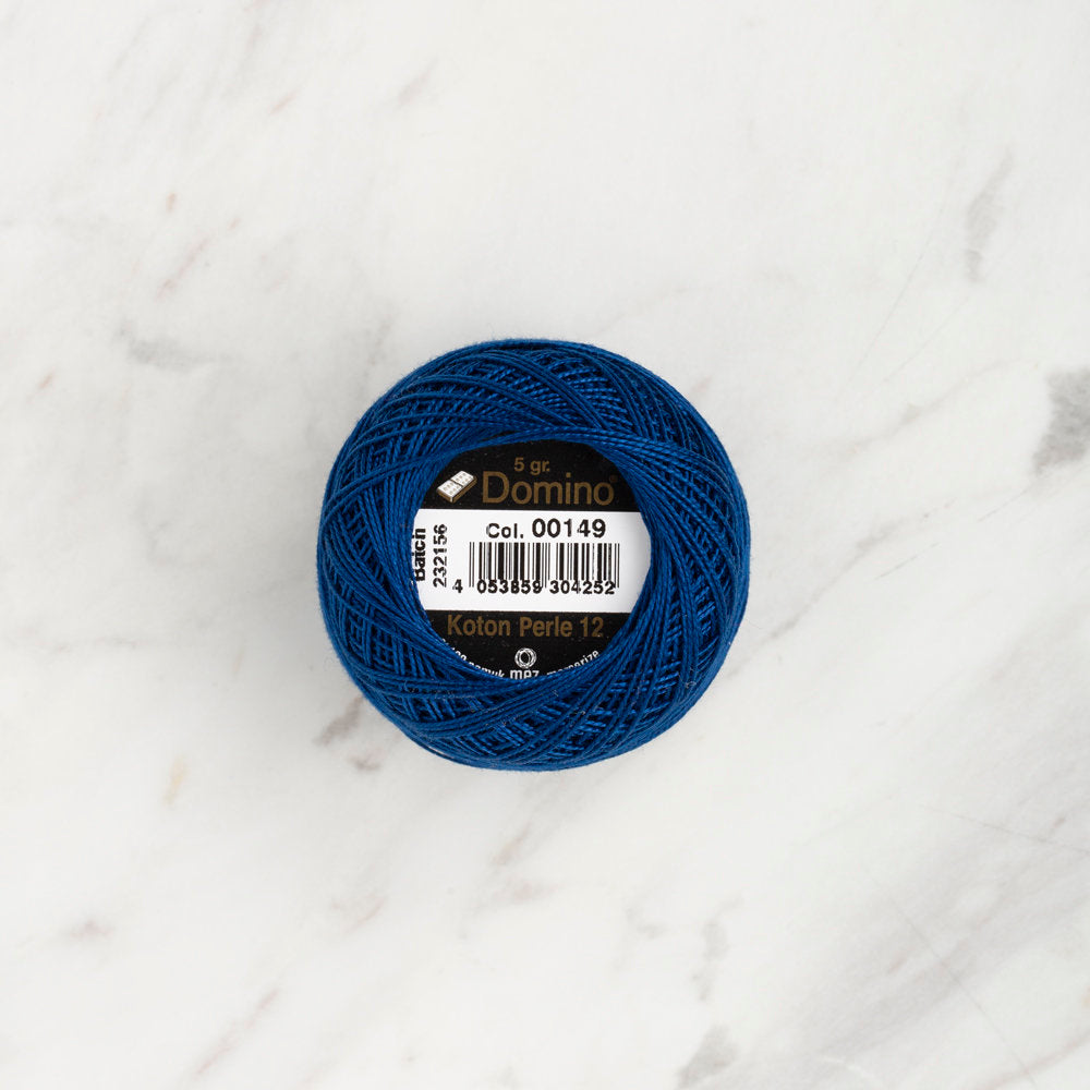 Domino Cotton Perle Size 12 Embroidery Thread (5 g), Dark Blue - 4590012-00149