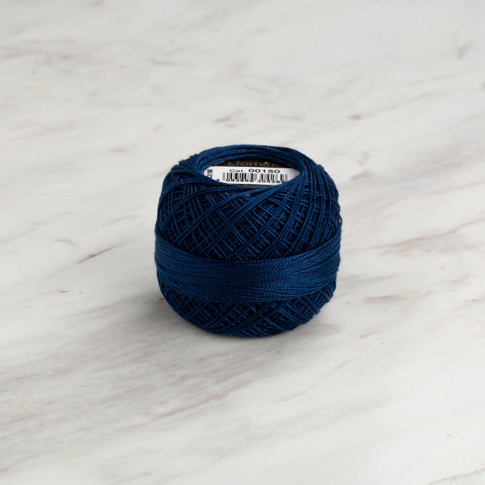 Domino Cotton Perle Size 12 Embroidery Thread (5 g), Dark Blue - 4590012-K0150