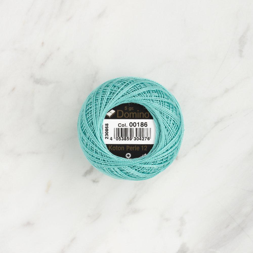 Domino Cotton Perle Size 12 Embroidery Thread (5 g), Turquoise - 4590012-00186