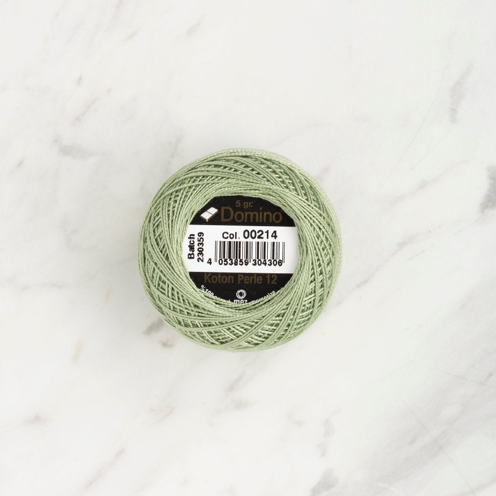 Domino Cotton Perle Size 12 Embroidery Thread (5 g), Light Green - 4590012-00214