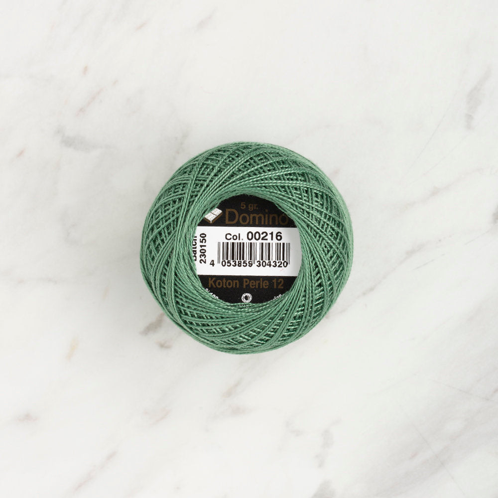 Domino Cotton Perle Size 12 Embroidery Thread (5 g), Green - 4590012-00216