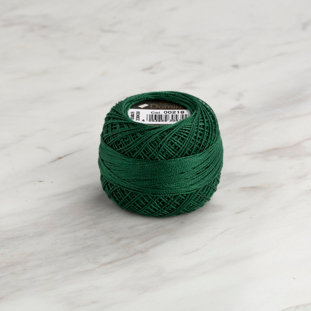 Domino Cotton Perle Size 12 Embroidery Thread (5 g), Dark Green - 4590012-00218