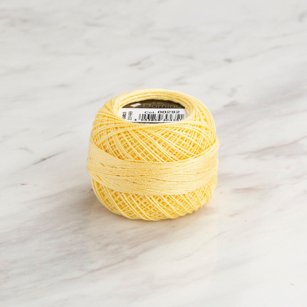 Domino Cotton Perle Size 12 Embroidery Thread (5 g), Light Yellow - 4590012-00292