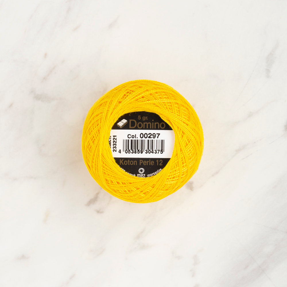 Domino Cotton Perle Size 12 Embroidery Thread (5 g), Yellow - 4590012-00297