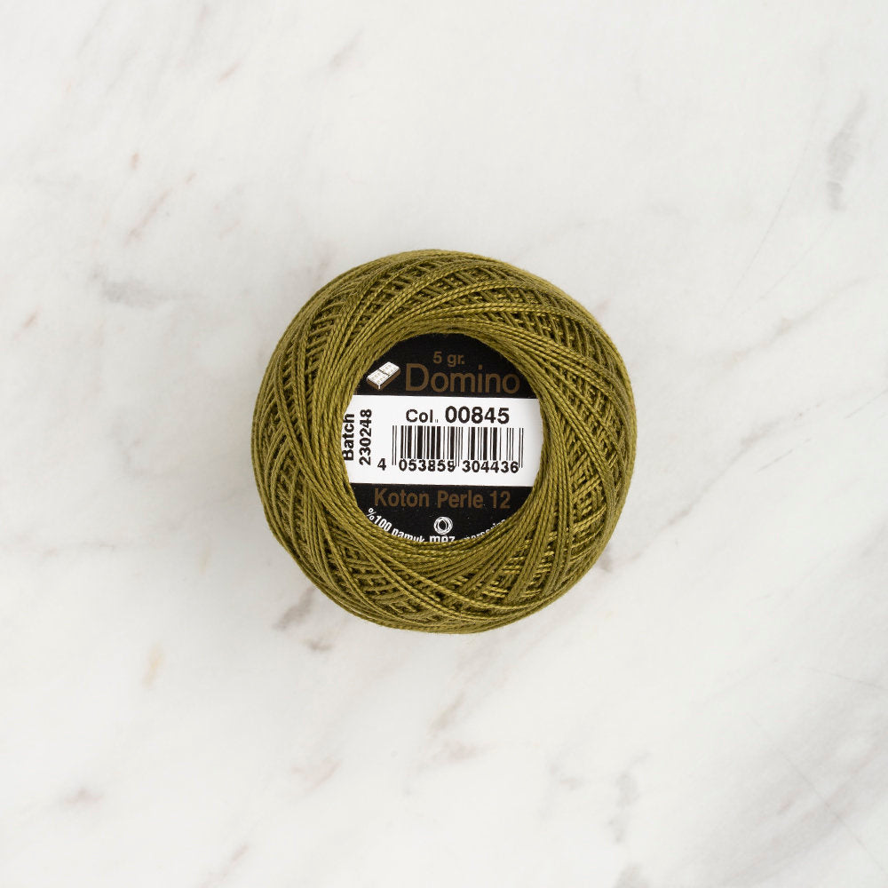 Domino Cotton Perle Size 12 Embroidery Thread (5 g), Green - 4590012-00845