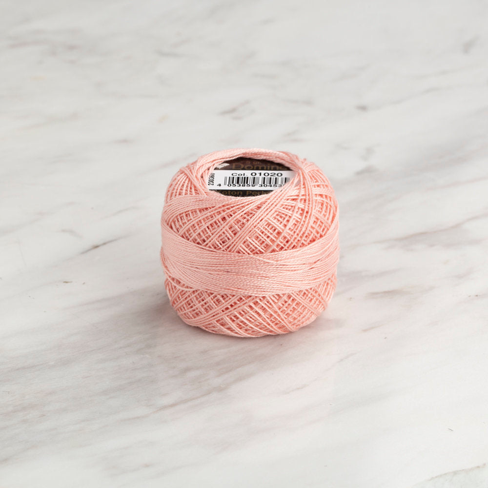 Domino Cotton Perle Size 12 Embroidery Thread (5 g), Light Pink - 4590012-01020