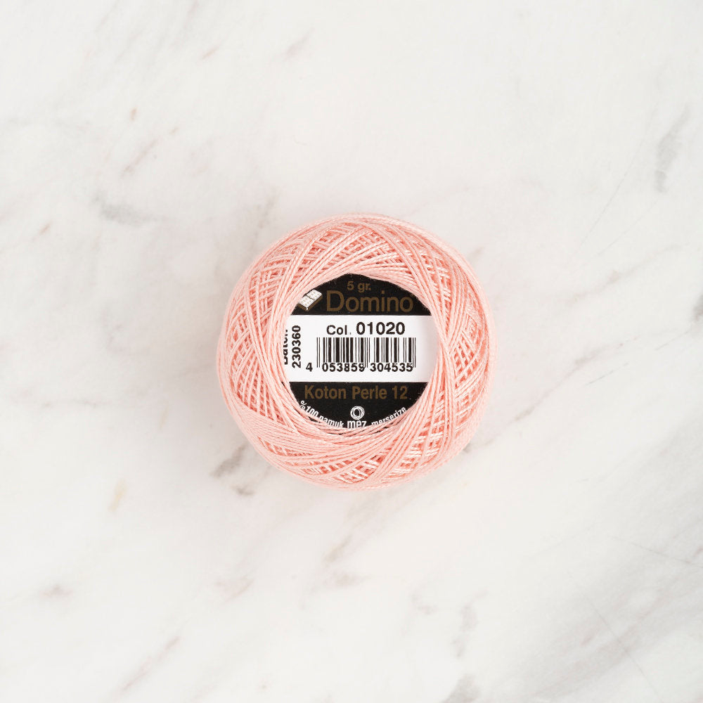 Domino Cotton Perle Size 12 Embroidery Thread (5 g), Light Pink - 4590012-01020
