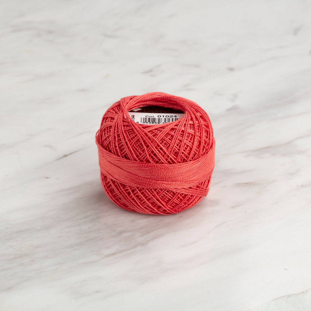 Domino Cotton Perle Size 12 Embroidery Thread (5 g), Vermilion - 4590012-01024